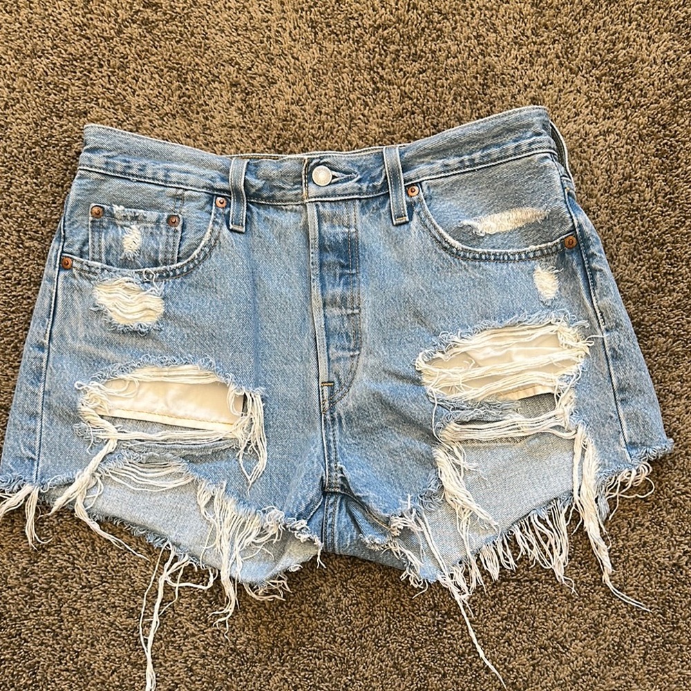 Distressed Levi's Denim Women Shorts